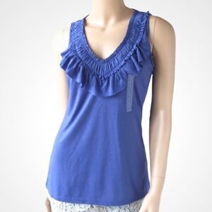 🌸New🌸 Gap XS S Sleeveless Top Ruffle Stretch NWT